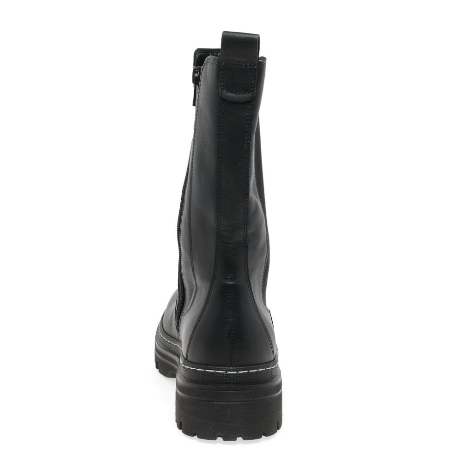 Zwart/wit Gestikte Gabor Gaby Kuitlange Dameslaarzen