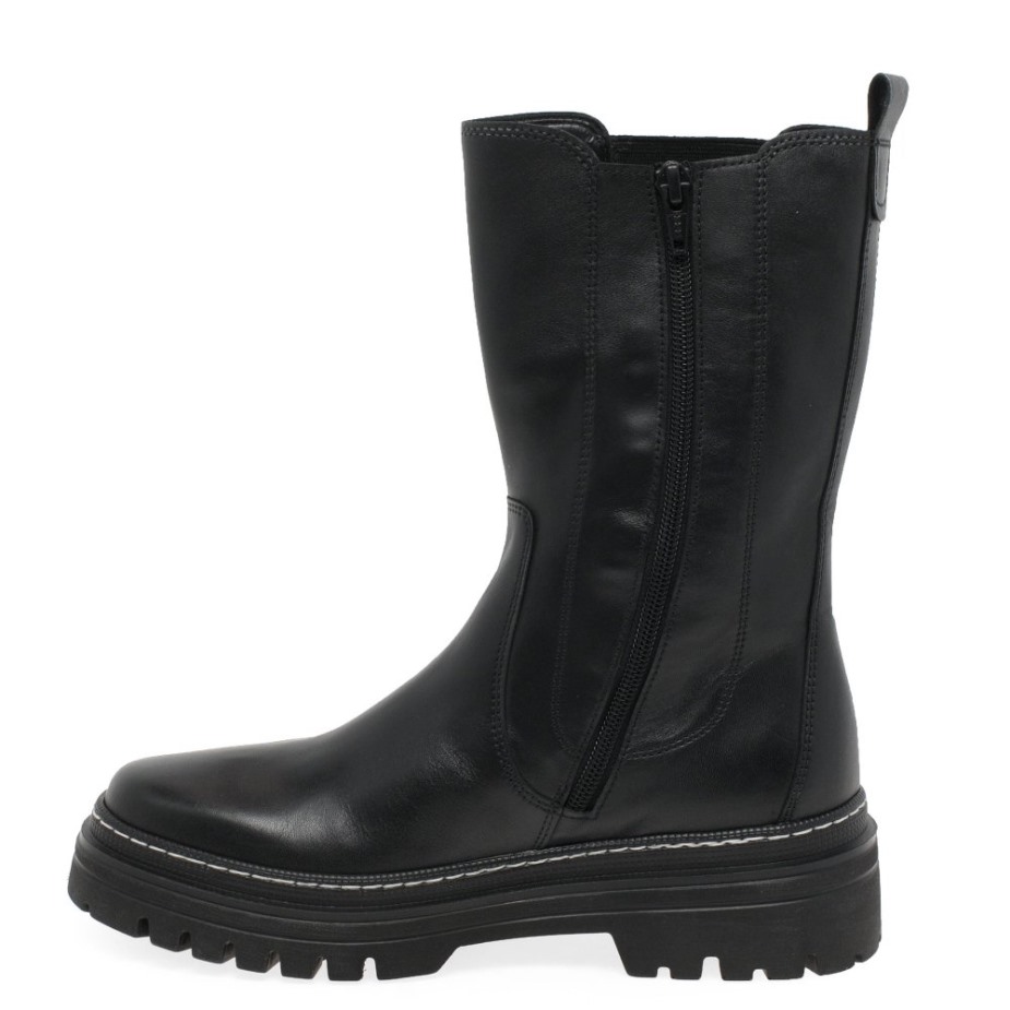 Zwart/wit Gestikte Gabor Gaby Kuitlange Dameslaarzen