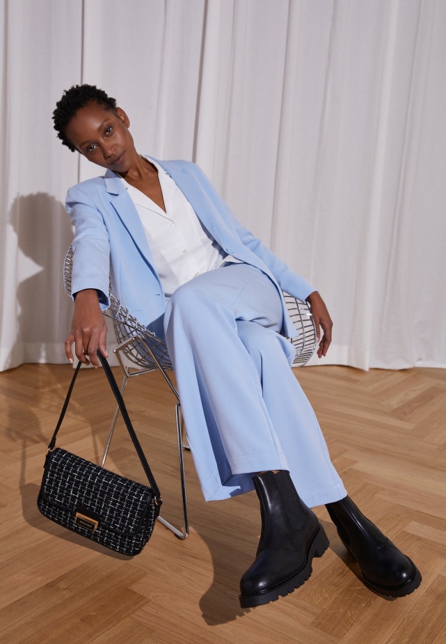 Zwarte Gabor Enkellaarsjes Met Plateauzool