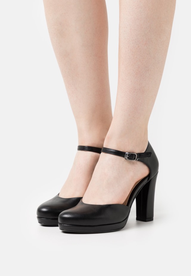 Zwarte Gabor Wedge Close Toe - Plateauzolen