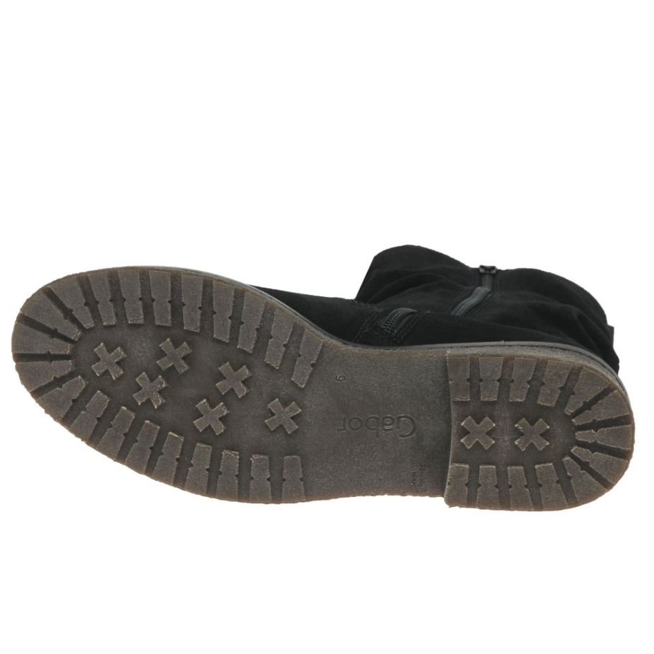 Zwarte Suède Gabor Mya Enkellaarzen Voor Dames