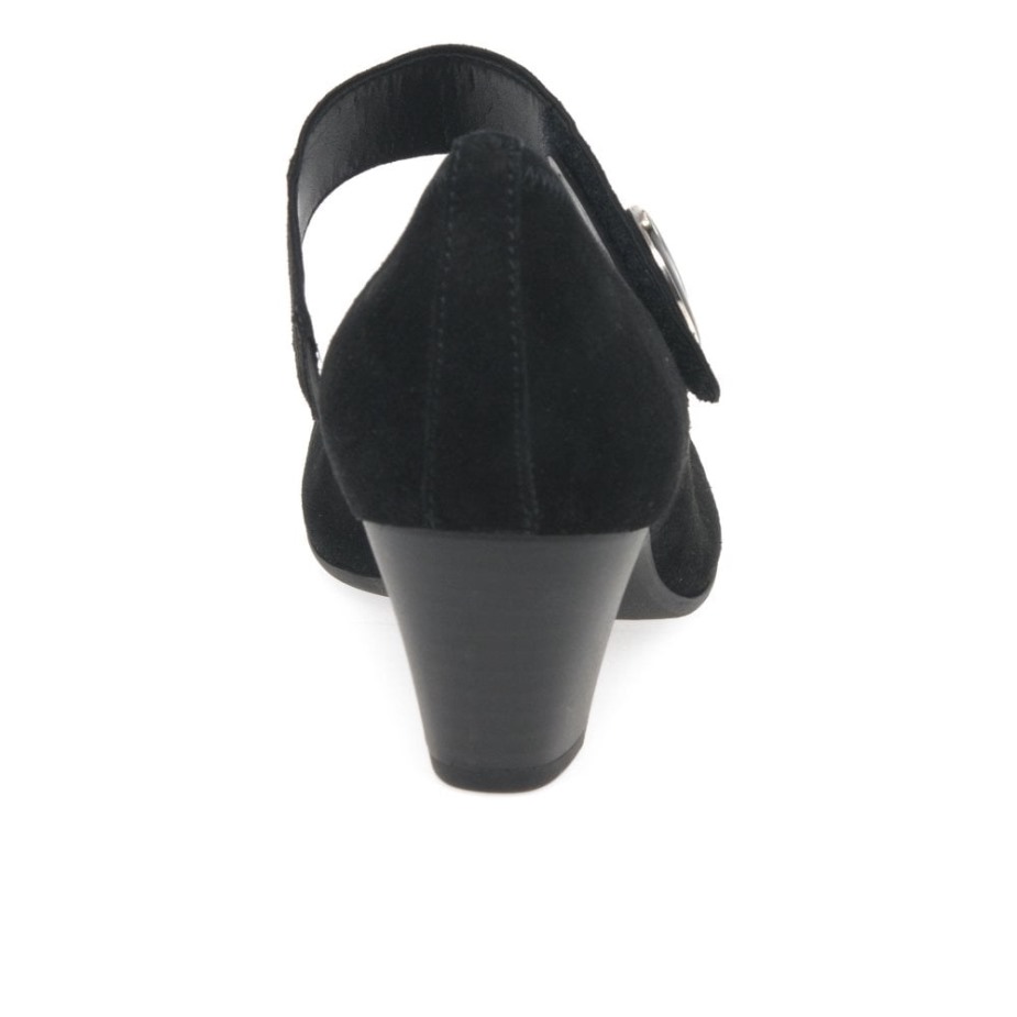 Zwarte Suède Gabor Nola Mary Jane Pumps Voor Dames