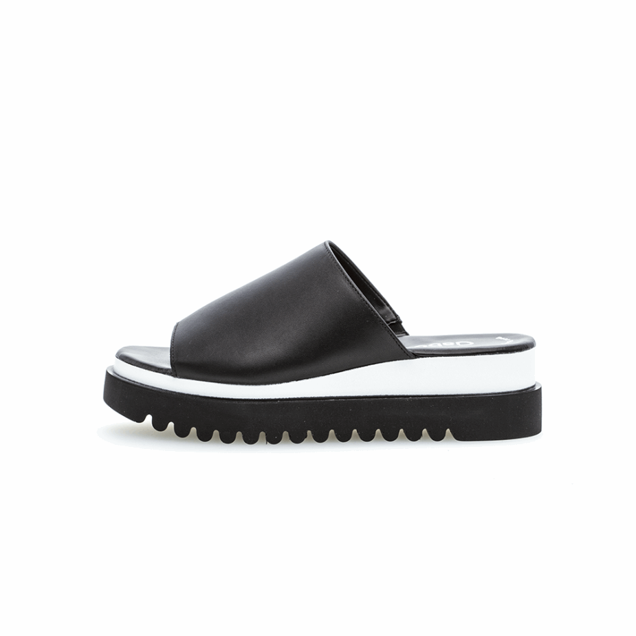 Gabor Zwarte Plateau Slipon Sandaal