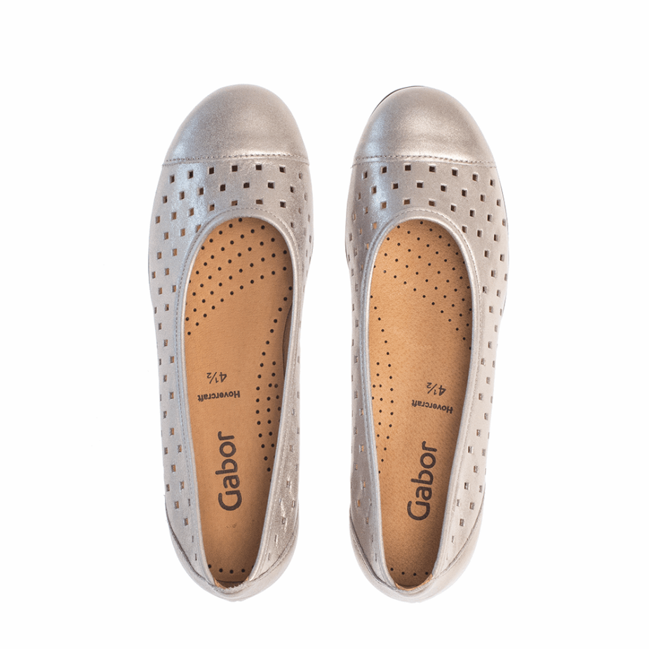 Metallic Goud Perf. Balletflat Gabor