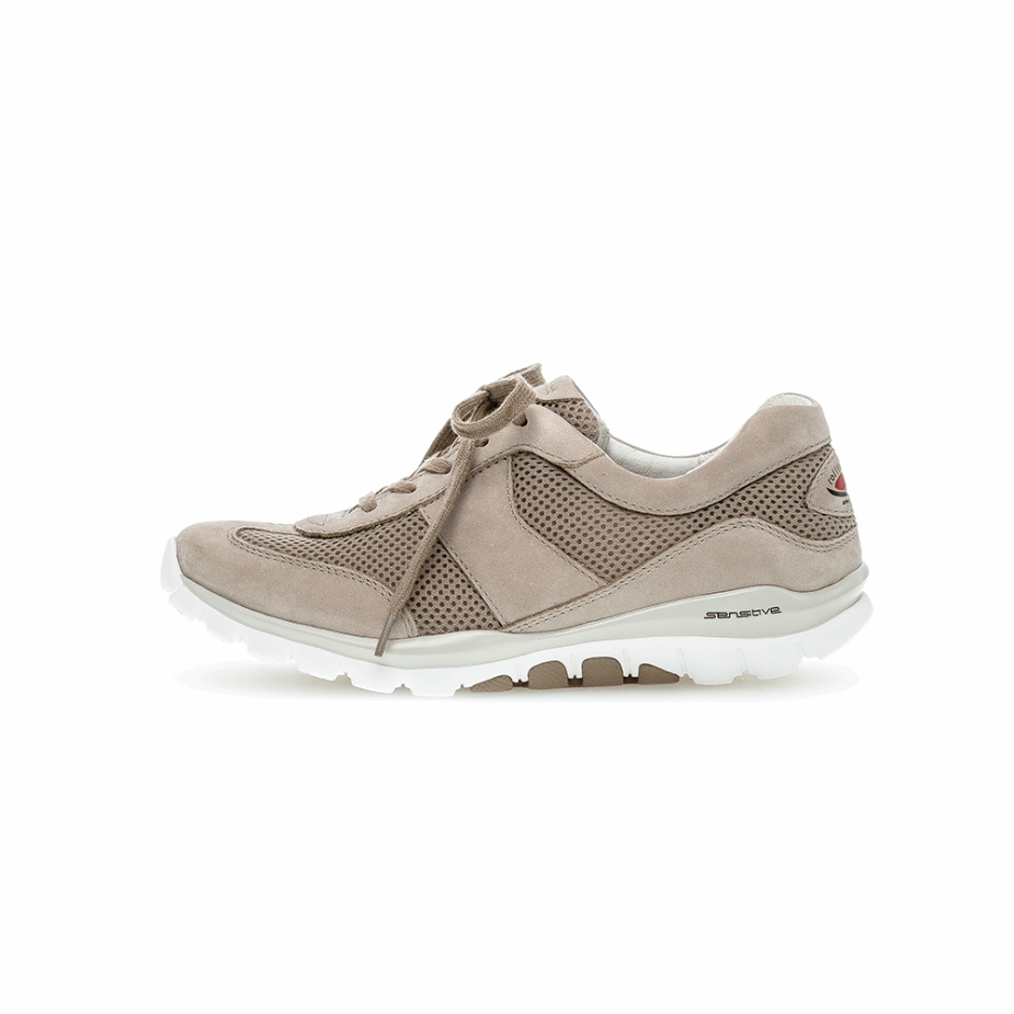 Rollende Zachte Sneaker Beige/mesh Gabor