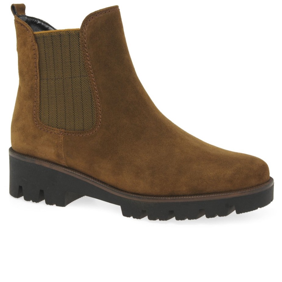 Cognac Suède Gabor Newport Dames Chelsea Boots