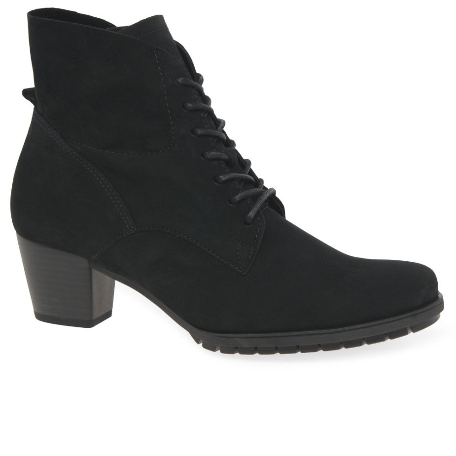 Gabor Zwarte Nubuck Optimum Dames Enkellaarzen