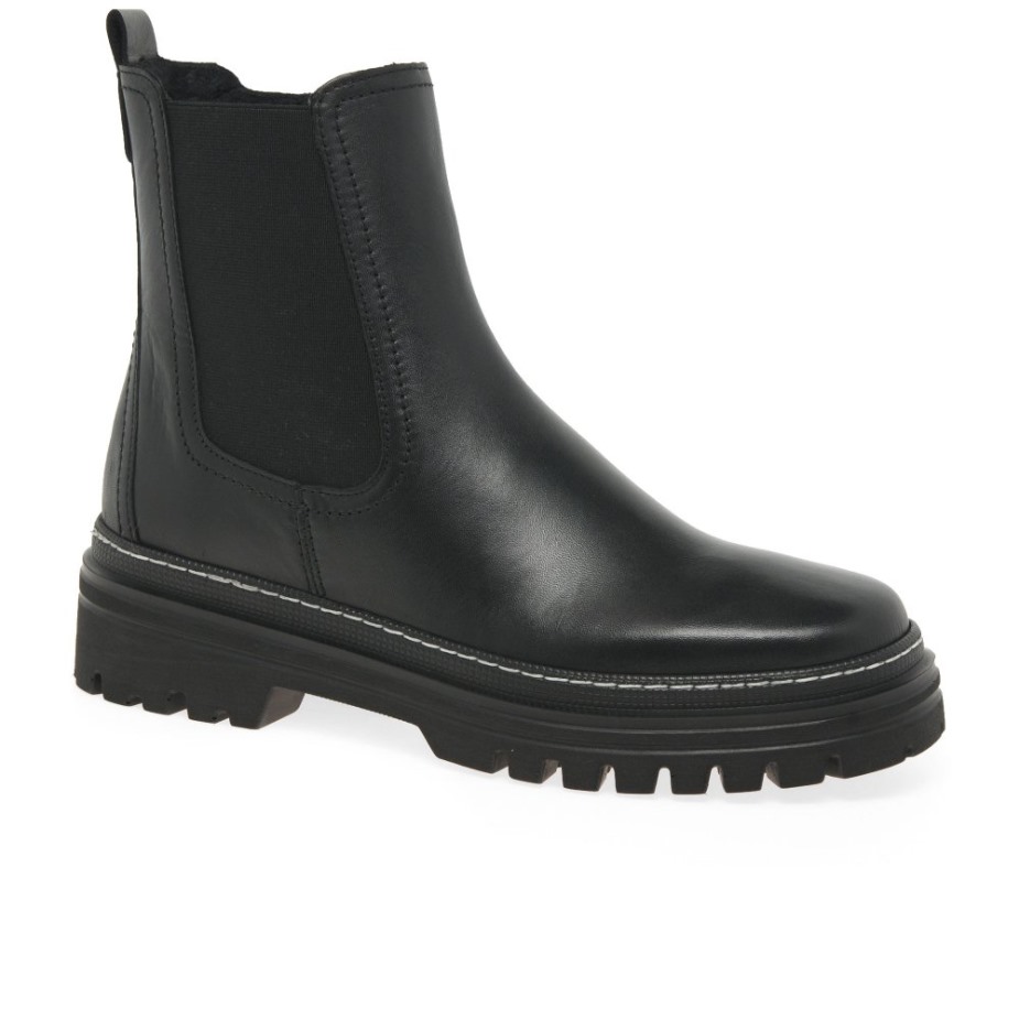 Gabor Gazania Dames Chelsea Boots Zwart/wit Gestikt