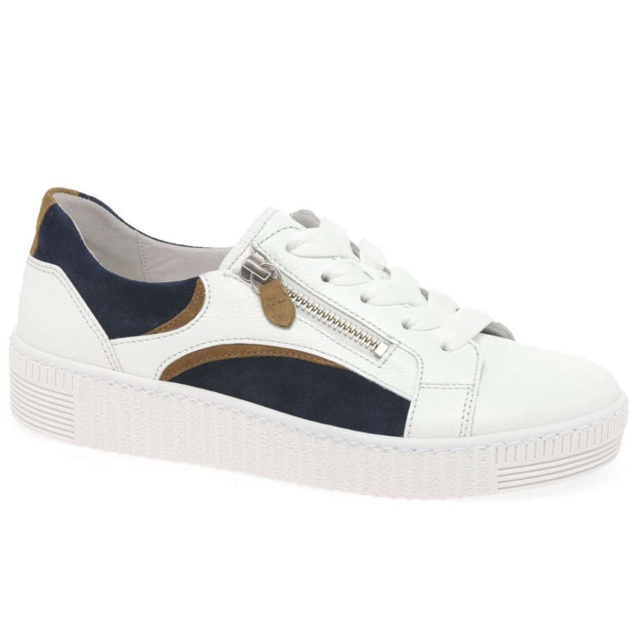 Gabor Wit/marine Wemo Dames Sneakers