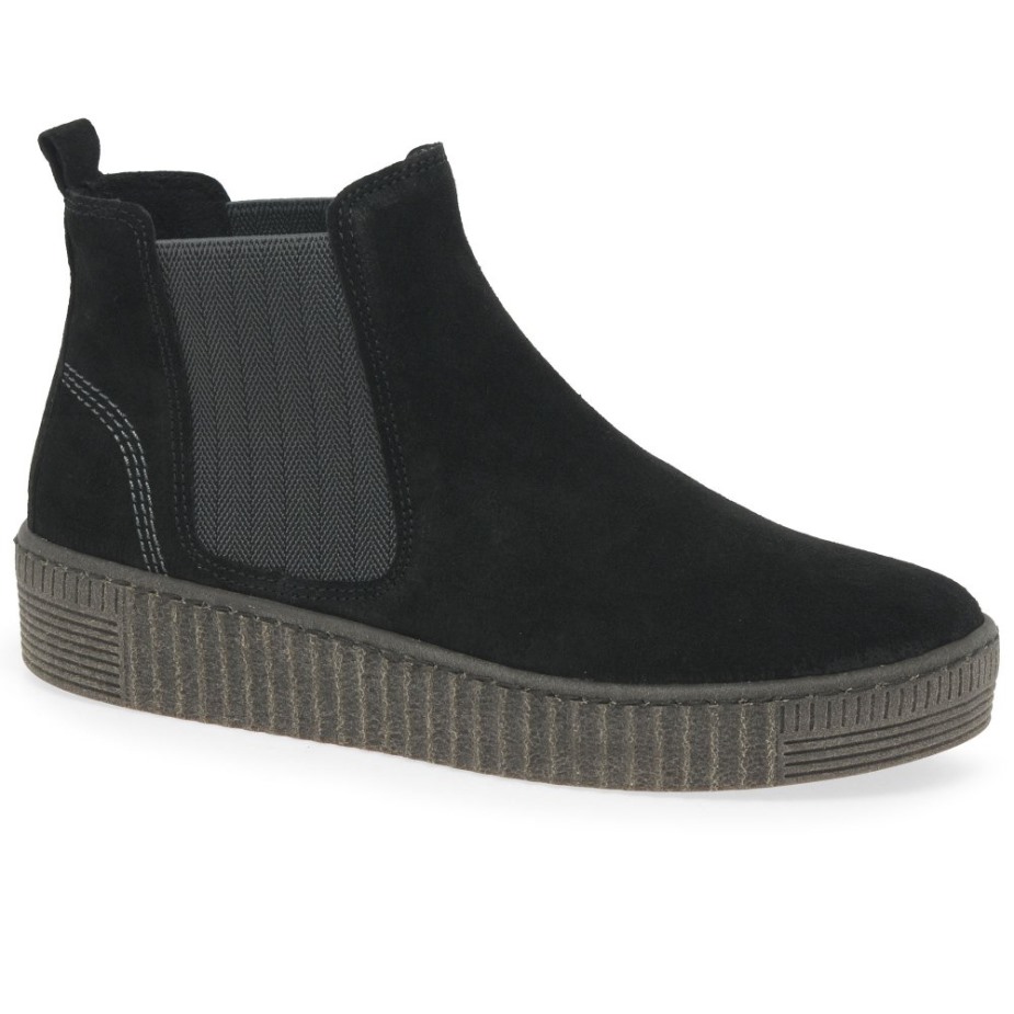 Lourdes Dames Chelsea Boots Gabor Zwart Suède