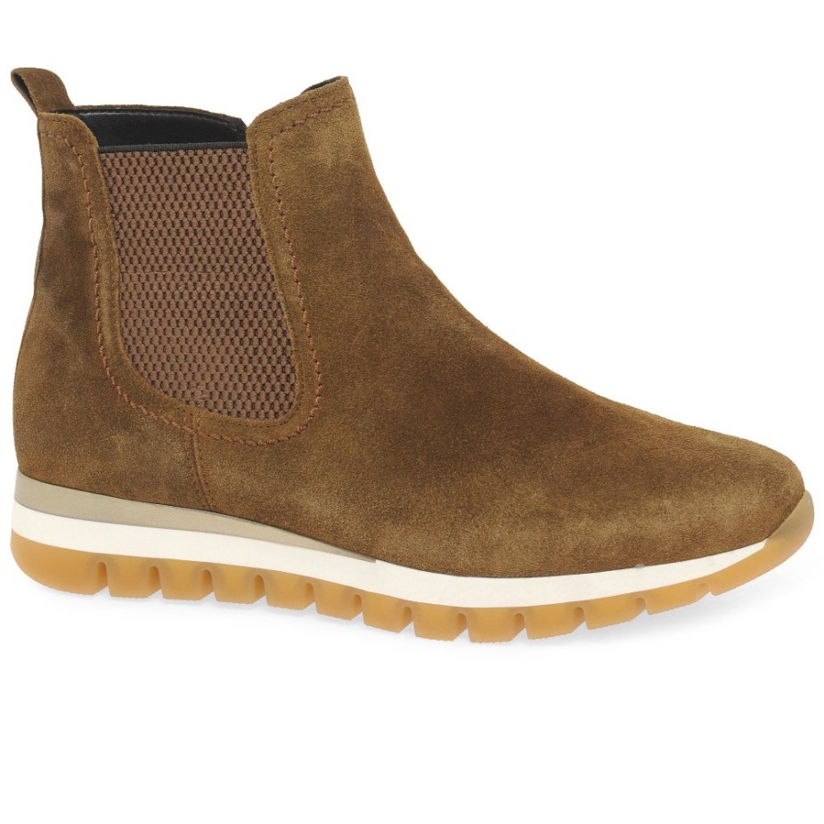 Teller Dames Enkellaarzen Gabor Cognac Suède